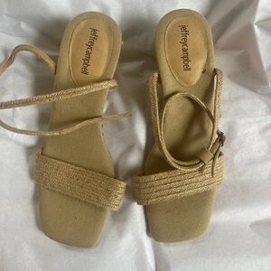 Jeffrey Campbell Women's Tan Wedge Jute Sandals size 10